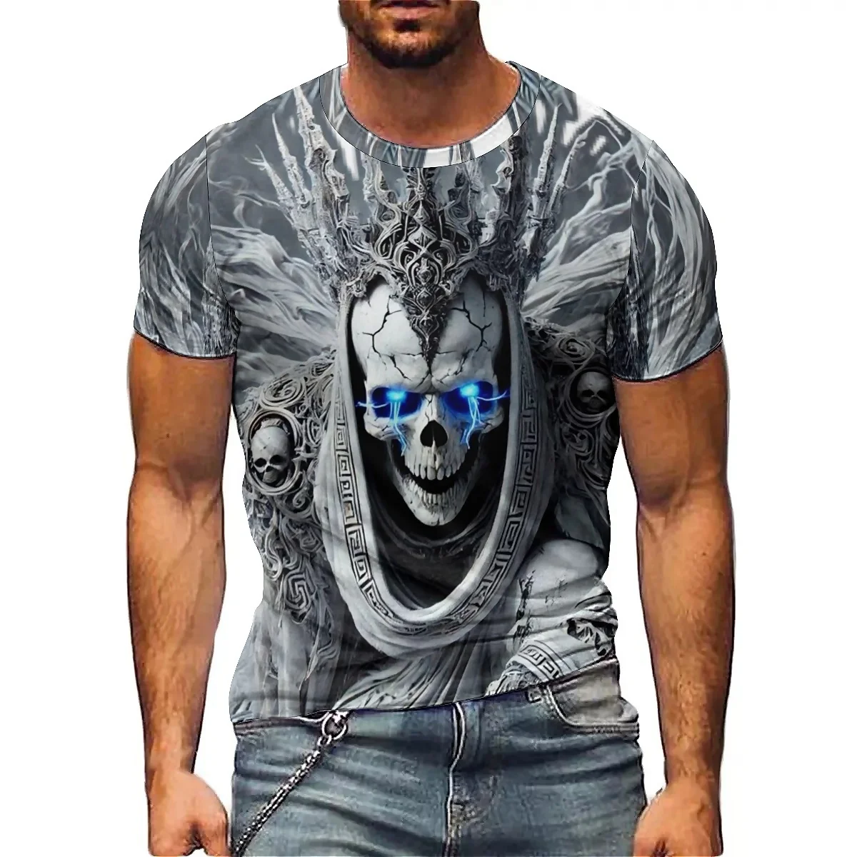 

Men's Colorful Pattern 3D Printed Short-Sleeve T-Shirt - Summer Sports, Youth Full-Body Print