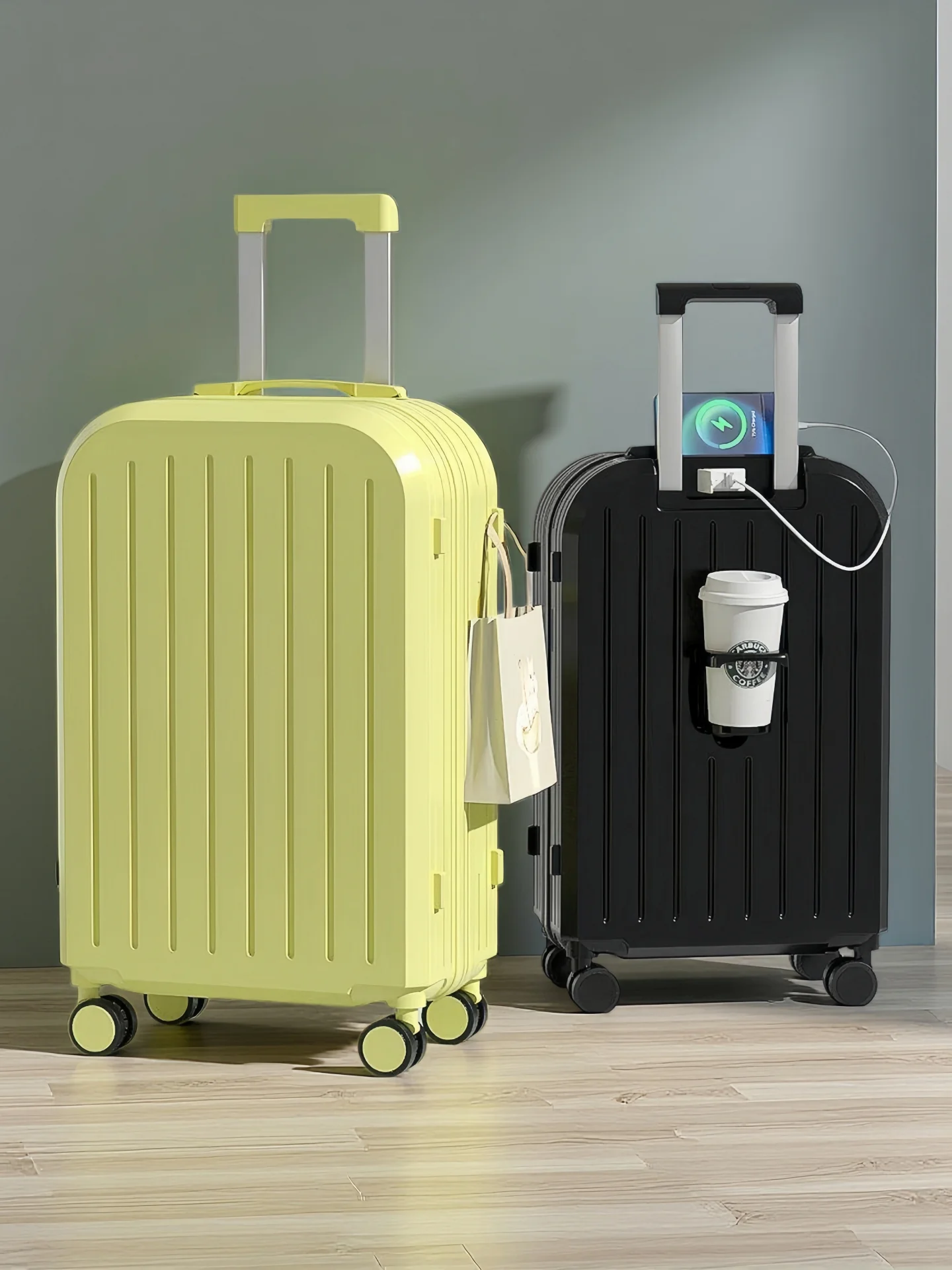 travel-luggage-carry-on-bag-20-inch-silent-universal-wheels-password-lock-men-women-fashionable-pc-abs-material-single-rod