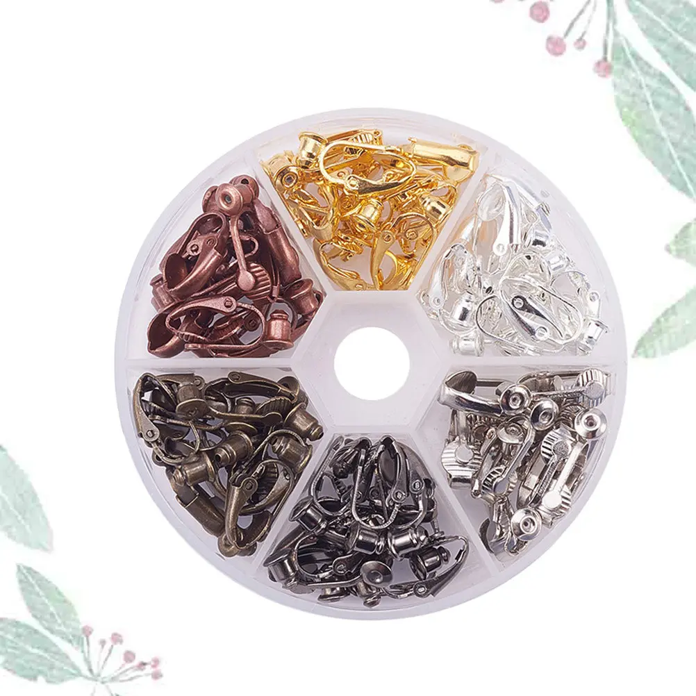 

36 шт. бронзовых адаптеров-клипс для серег (без прокола), аксессуары для украшений, для самостоятельного изготовления подвесок, разные цвета