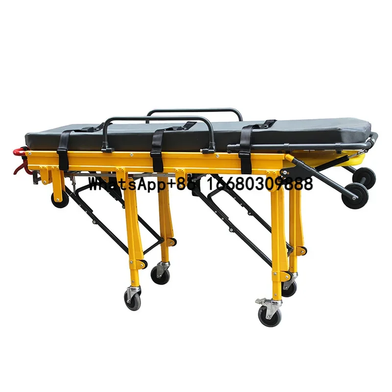 Removable Folding Hospital With Wheels and Bottom Compartment Emergency Medical Ambulance Stretcher