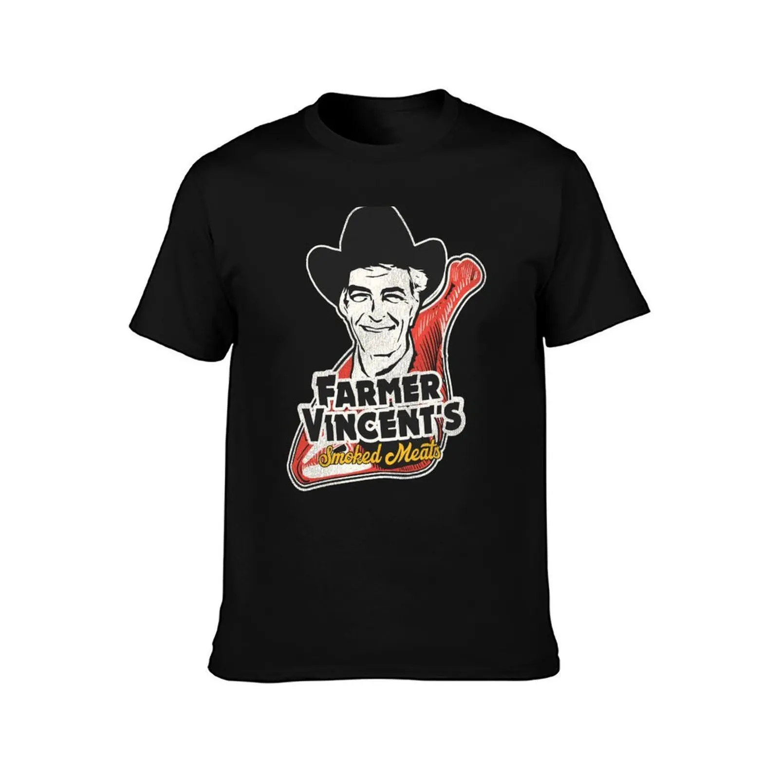 Farmer Vincent's Smoked Meat -- Motel Hell Fan Art T-Shirt, Summer Casual Cotton Tee, Oversized Streetwear Tops, 100% Cotton