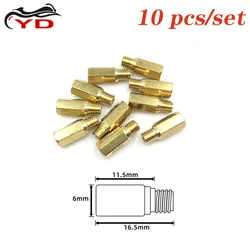 Pack of 10 Pieces Main Jet 5mmx0.8 Thread Hexagon Brass Injector Nozzle FCR OKO KOSO PE PWK Motorcycle Carburetor Nozzle