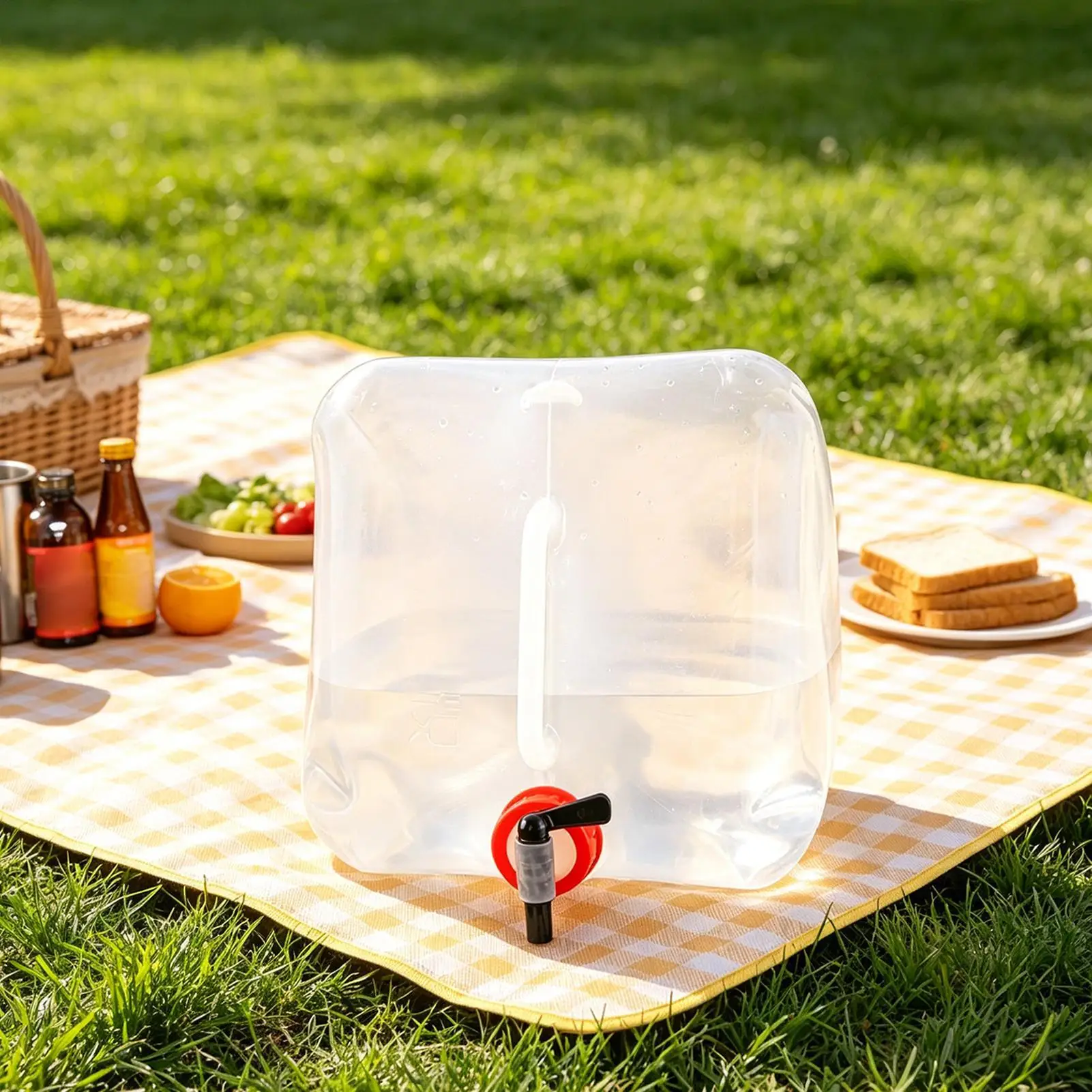 

15L Outdoor Folding Water Tub,Durable Water Storage Bag,With Spigot For Camping Survival And Road Trip Equipment