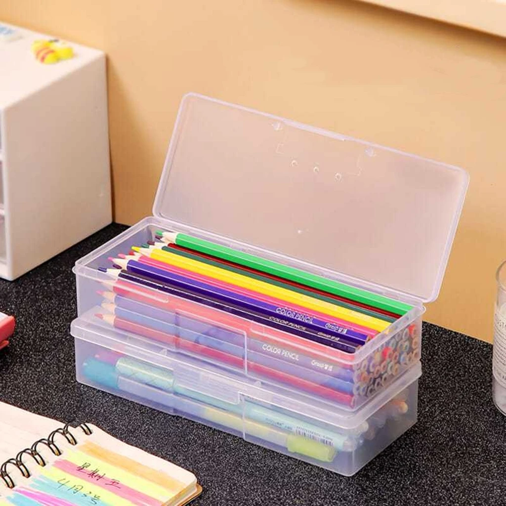 PP material pencil case, transparent ball pen bag, school stationery, pencil storage