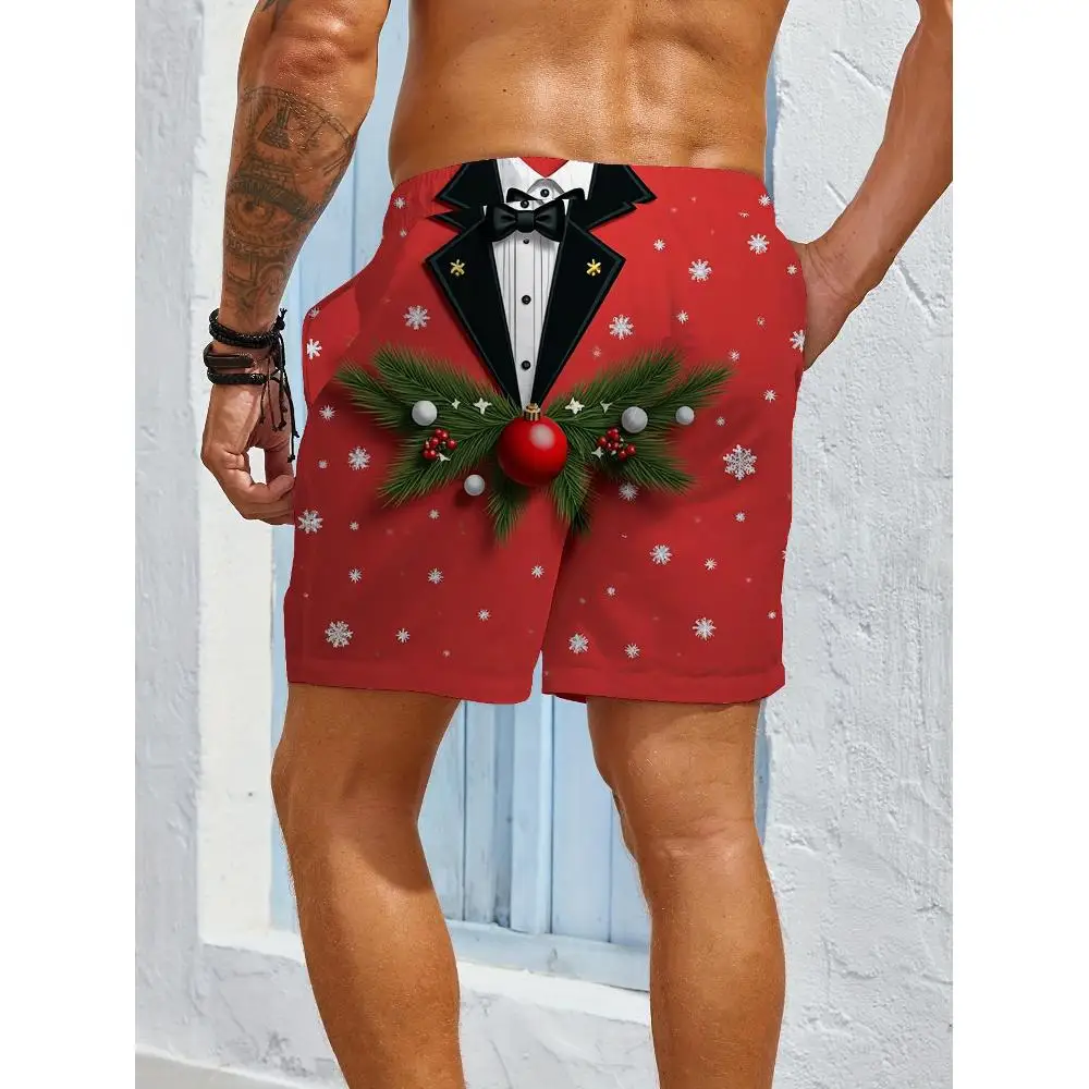1pcs Men's Short swim trunks2026 Summer 3D Printed Short sleeve Breathable Quick drying Polyester running