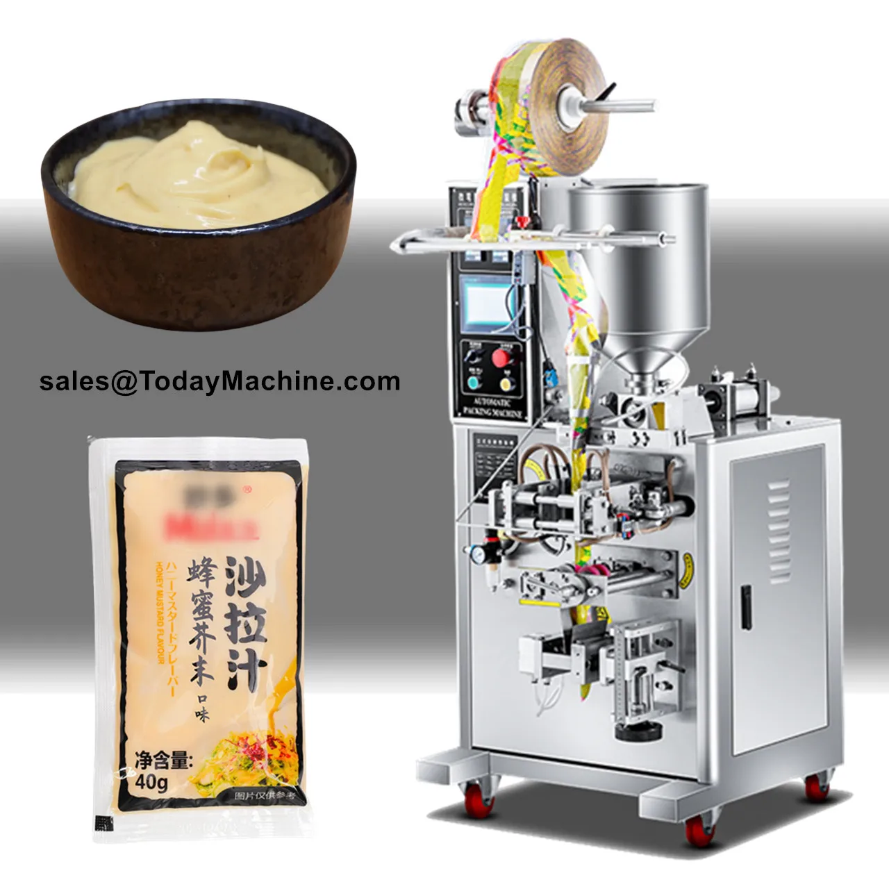 Automatic Chilli Honey Sachets Stick Liquid Paste Cosmetic Cream Bag Packing Seal Machine