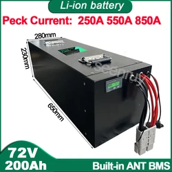72V 200Ah Li ion Built-in 100A 220A 340A BMS With Charger Lithium Polymer Battery Pack For Bike Scooter Tricycle Car MotorCycle