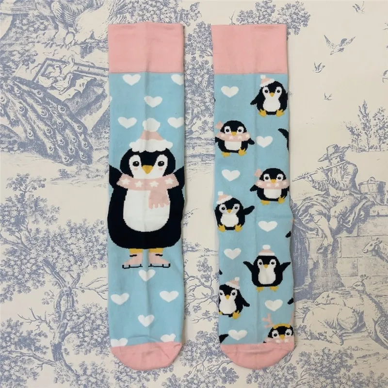 Skarpetki dla dorosłych Crew Cotton Silly Penguin Funny Lovely Cute Animal Antarctica Winter New Cartoon Original Design Street Fashion Sox — zdjęcie 6