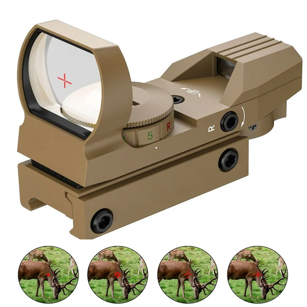 

20mm Tactical Riflescope Hunting Optics Holographic Red Dot Sight Reflex 4 Reticle Tactical Scope Collimator Sight for 11mm/20mm