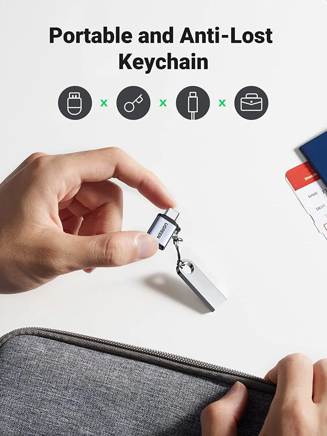 UGREEN USBC - USB変換アダプター OTGアダプター USB Cオス - USB 3.0メス変換アダプター データ転送と充電に対応