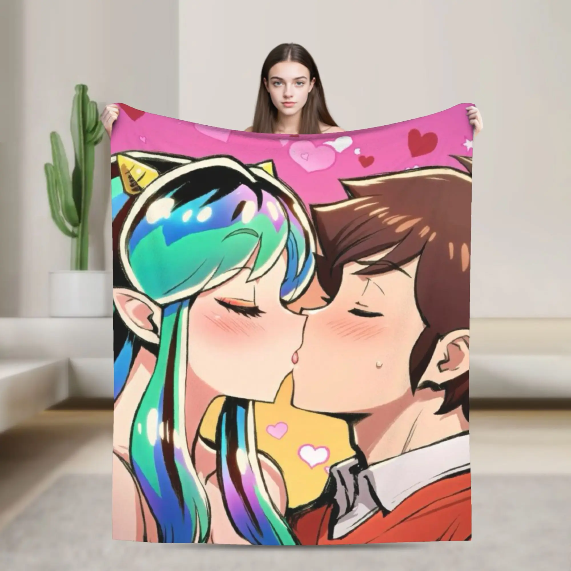 

Одеяло Urusei Yatsura для дивана, мягкое пушистое плюшевое одеяло 50x60 дюймов, покрывала разных размеров на все сезоны