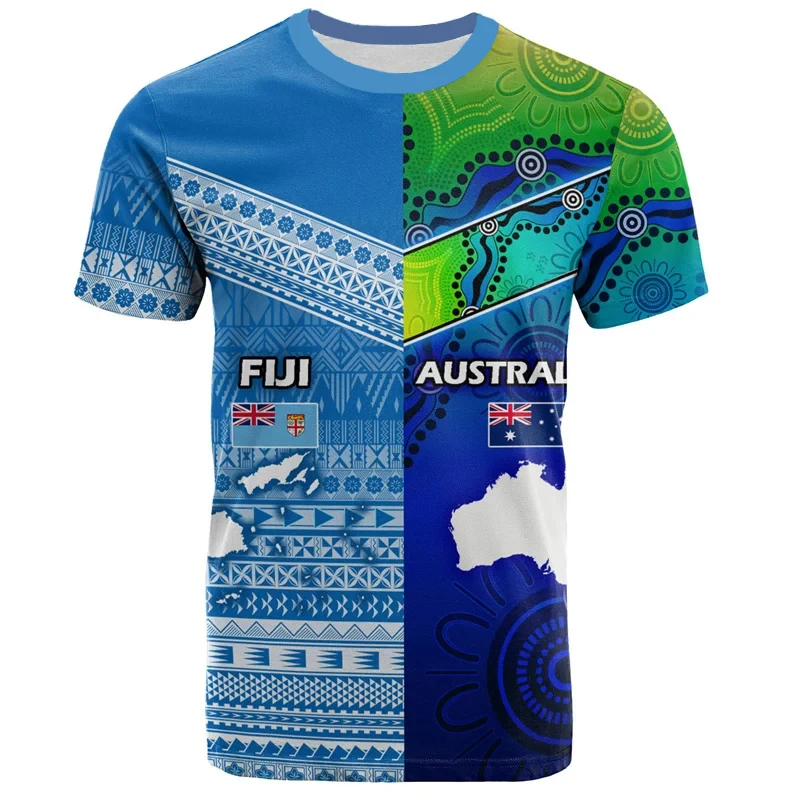

Summer Men's Round Neck Short-Sleeved T-Shirt Polynesian Casual Print Tops Breathable Quick-Drying Sports Comfortable Tops