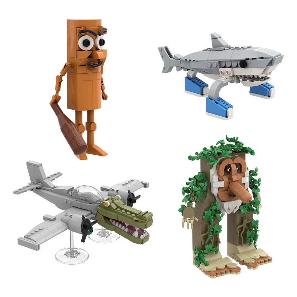 جديد MOC تونغ تونغ الصحور اللبنات Tralalero Tralala Bombini Gusini الحيوان تريبي تروبي عمل الشكل لعبة الطوب هدية