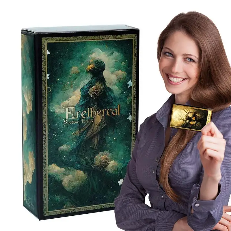 

Erethereal Shadow Tarot Cards English Version Standard Tarot Decks for Entertainment Fate Divination Friends Gathering Favors