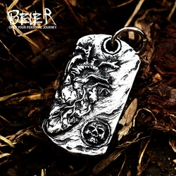 BEIER Retro sacred heart and domineering Skull Pendants Stainless Steel Mans Chain Necklace Charm Jewelry BP8-854