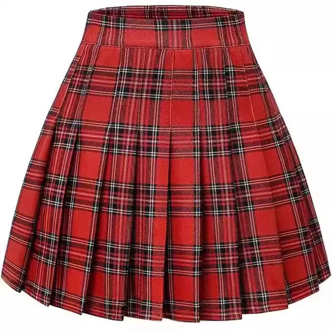 Harajuku – demi-mini jupes courtes à carreaux pour femmes, jupe de danse plissée taille haute, été