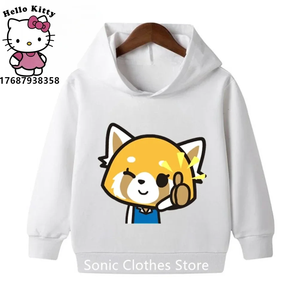 Fashion Children Aggretsuko Hoodie Kids Sweatshirt Baby Boys Girls Cartoon Pullovers Kids Autumn Clothes Sanrio Hoodies