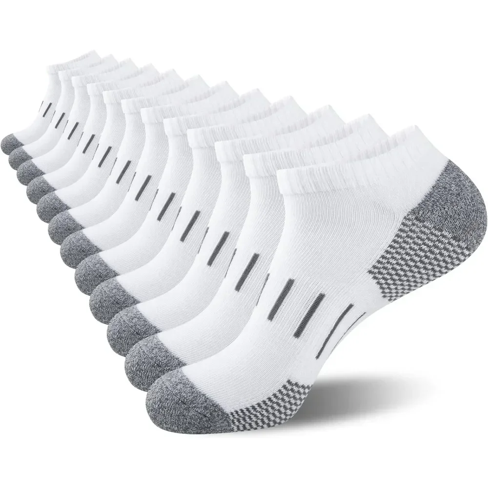 

Mens Athletic Ankle Socks Moisture Wicking Cushion Running Low Cut Sock 6 Pack