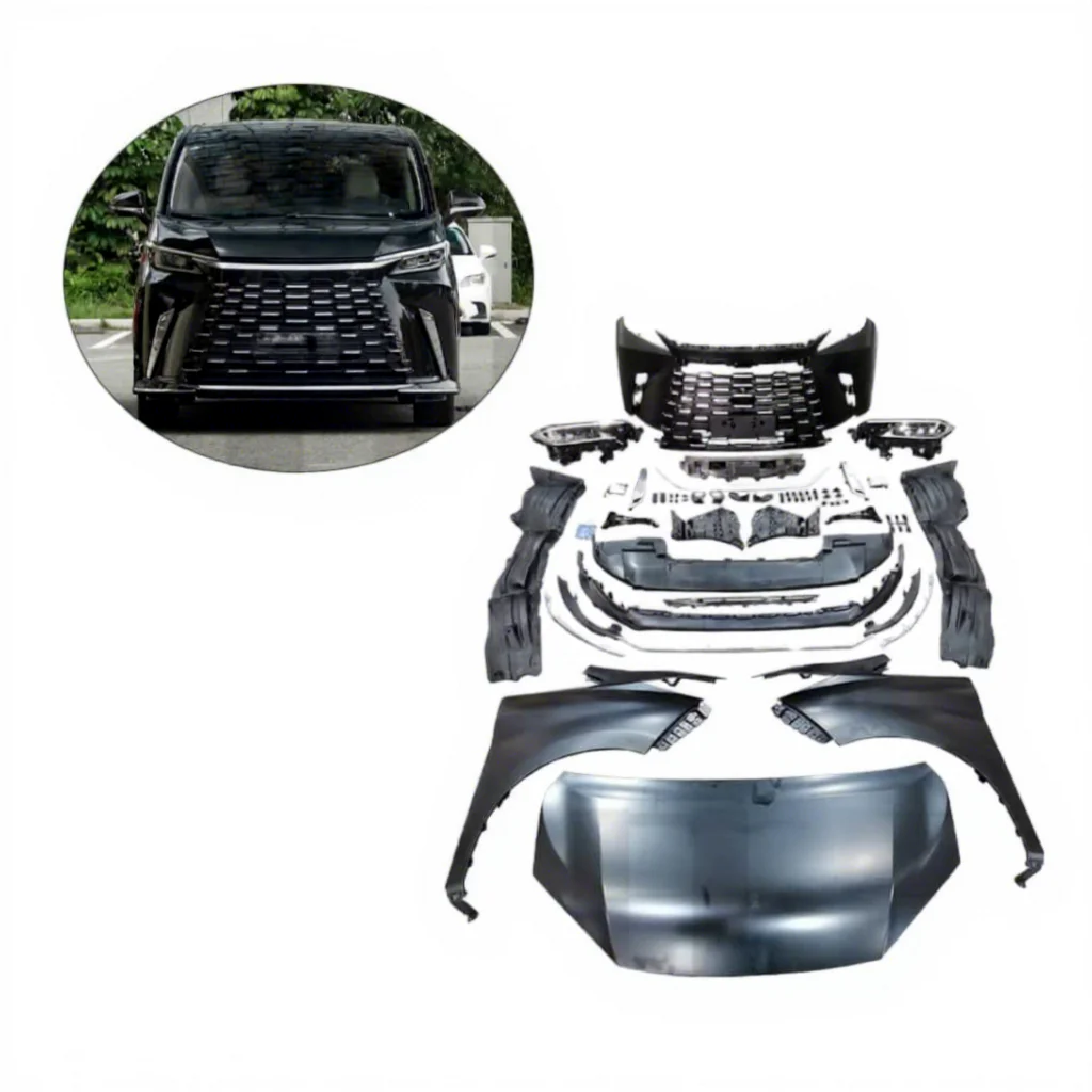 For Toy Ota 2015-2020 30AGH Alphard and Vellfire Upgrade 2024 LM Front Bodykit for 2020 LE XUS LM Upgrade 2024 LM Front Face Kit