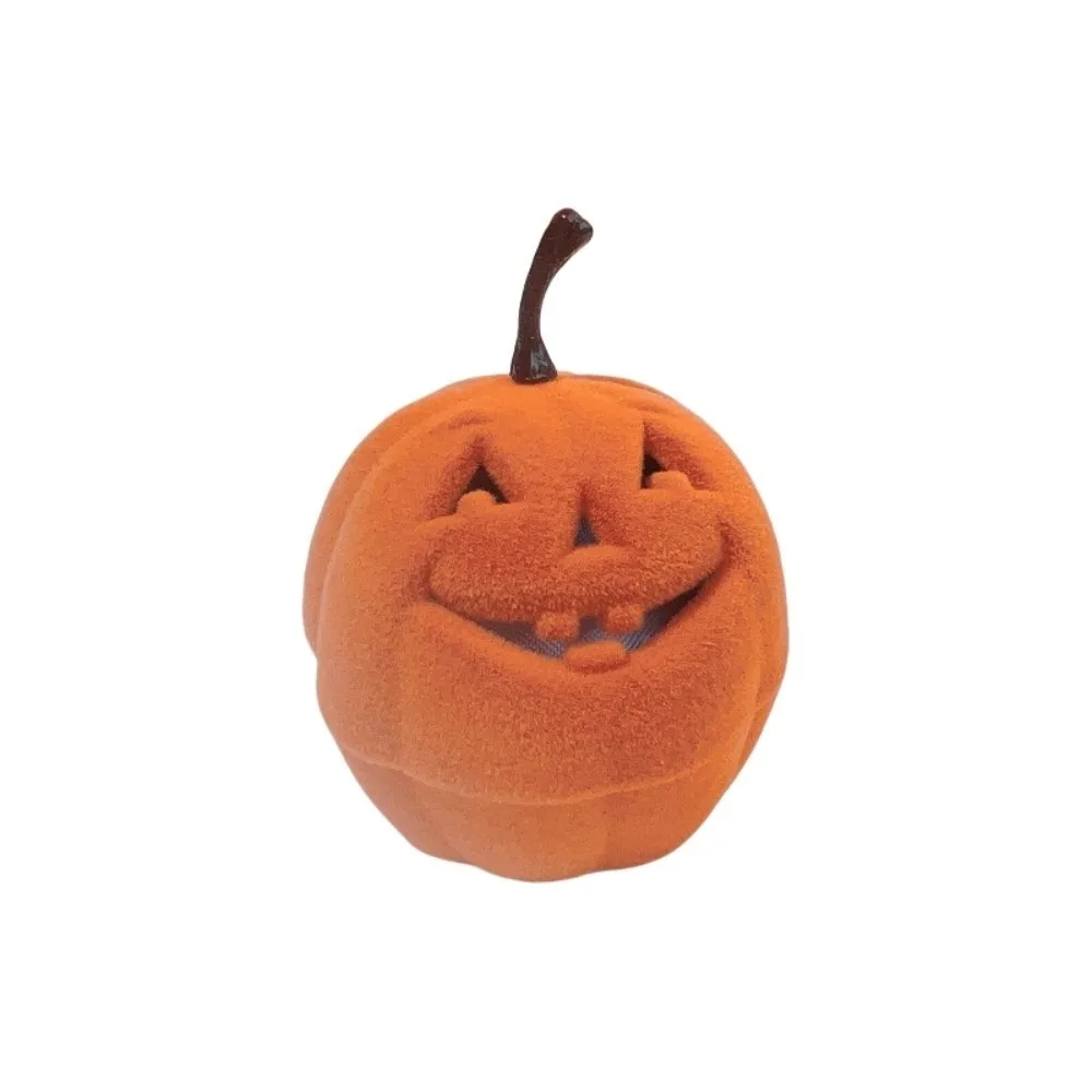 

Свадебная шкатулка для драгоценностей на Хэллоуин, анти-столкновение, коробка для колец с тыквой, мини-оранжевый фланелевый органайзер для ювелирных изделий