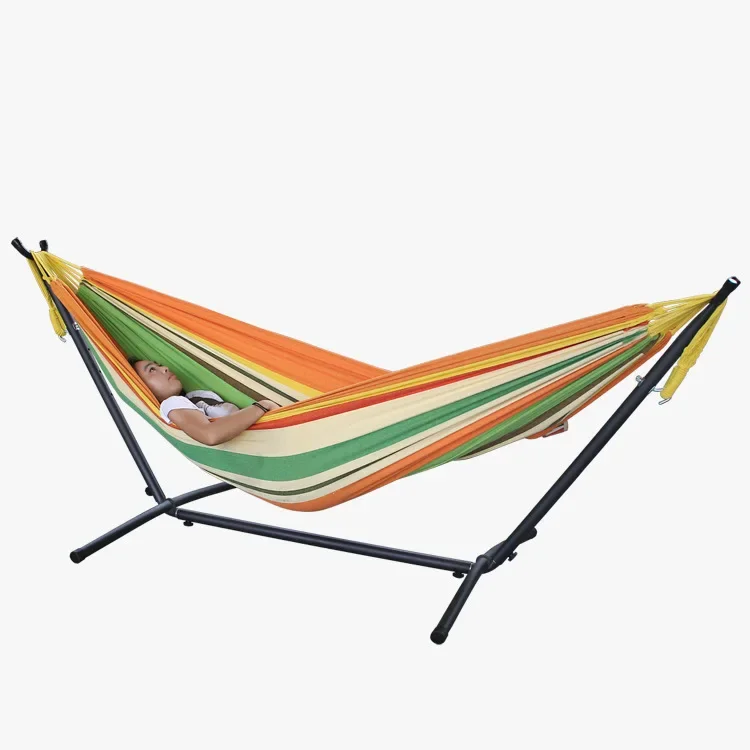 Indoor adult single double hammock stand outdoor yard leisure hammock stand iron pipe hammock iron frame