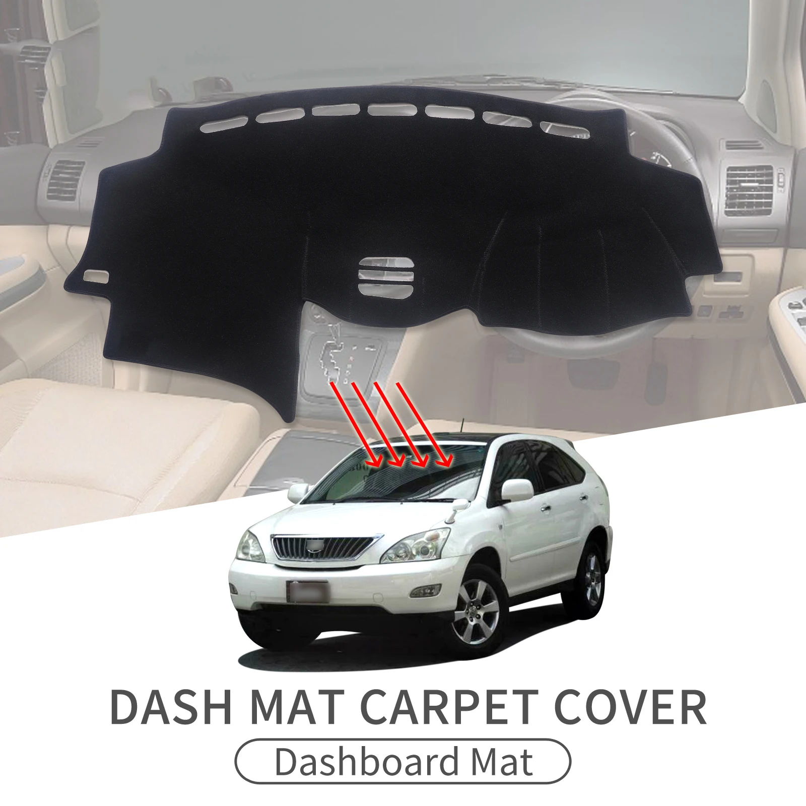 

Car Dashboard Mat for Toyota Harrier XU30 2004-2013 Sunshade Protective Carpet Dash Mat Dashmat Accessories