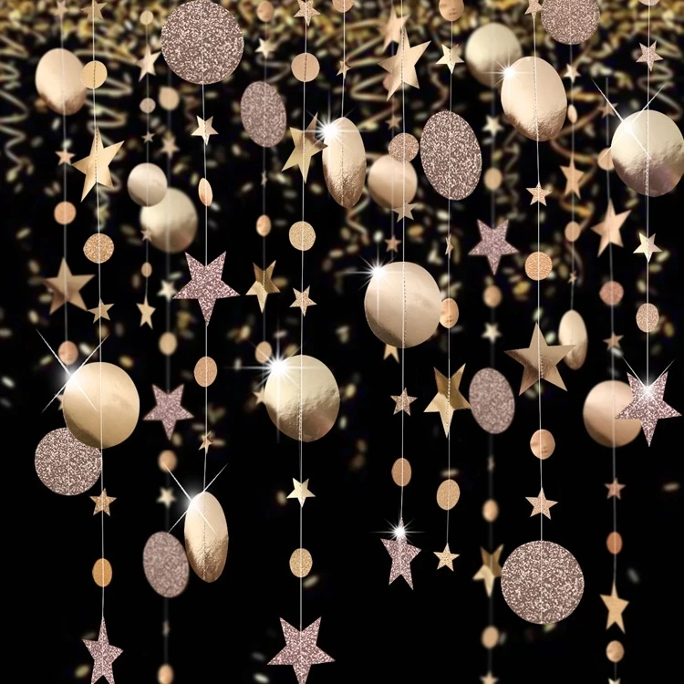 4M Twinkle Star Snowflake Paper Garlands Pendant Ornaments Christmas Decorations for Home New Year Noel Accessories Navidad 2023