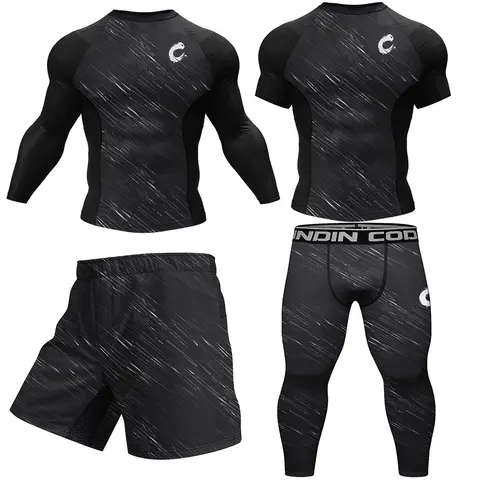 कोडी लुंडिन 4 पीस/सेट जिउ जित्सु रैशगार्ड्स एमएमए टी-शर्ट+शॉर्ट्स बॉक्सिंग ग्रैपलिंग स्पैट्स बीजेजे रैश गार्ड पुरुषों के लिए कम्प्रेशन जर्सी 10 best sales एमएमए बीजेजे - №2