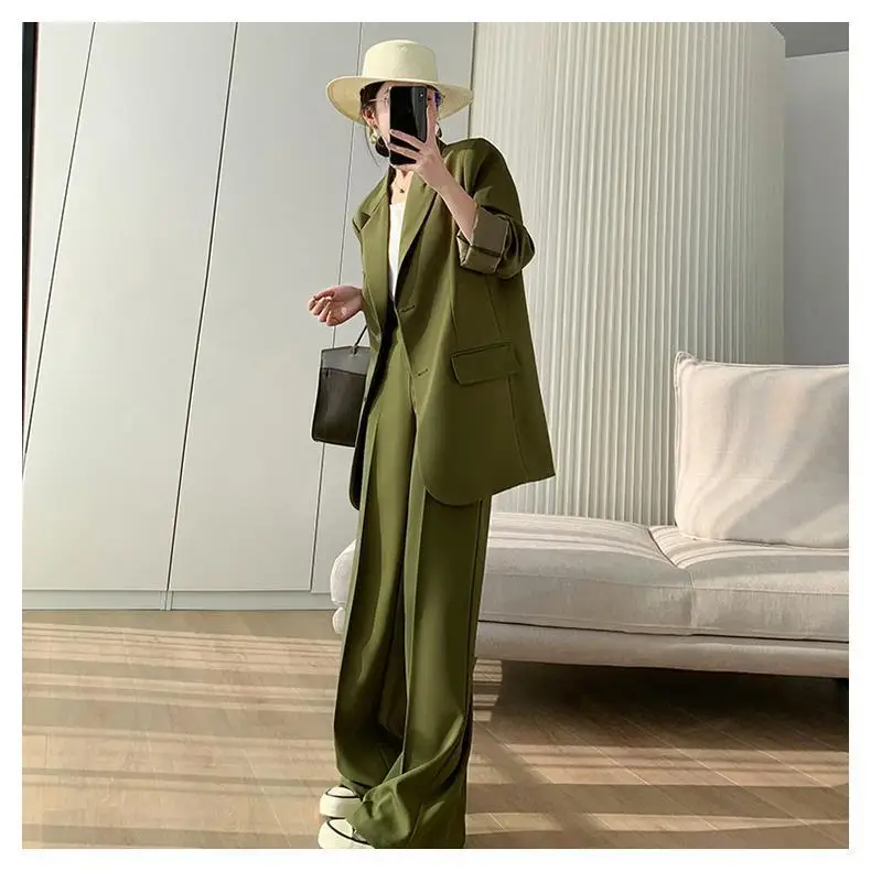 Spring/Summer Leisure Women's Set 2023 New Korean Version Fashion Slim Temperament Long Sleeve Two Piece Set Trend