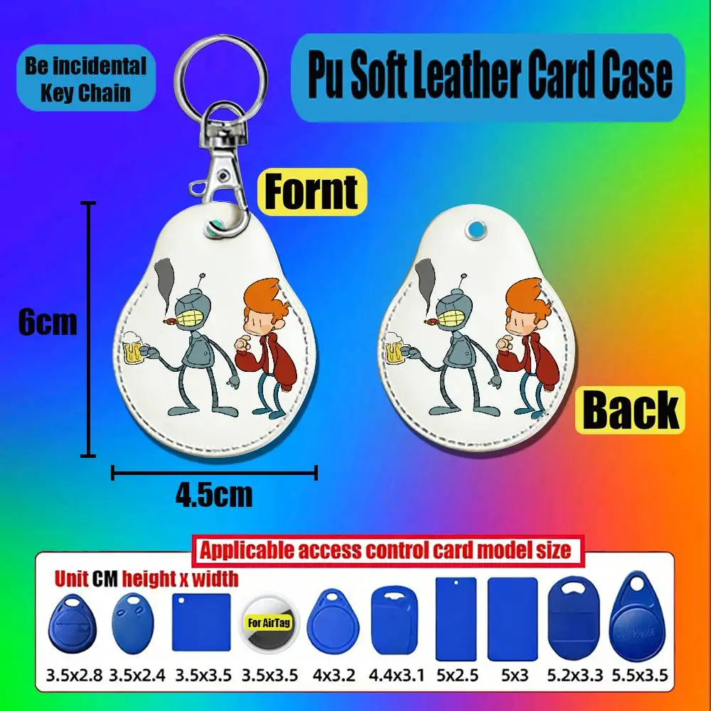 For Futurama Bender For Air Tag Case Card Holder Keychain ID Badge Credit Bank Access For AirTag Case Shell