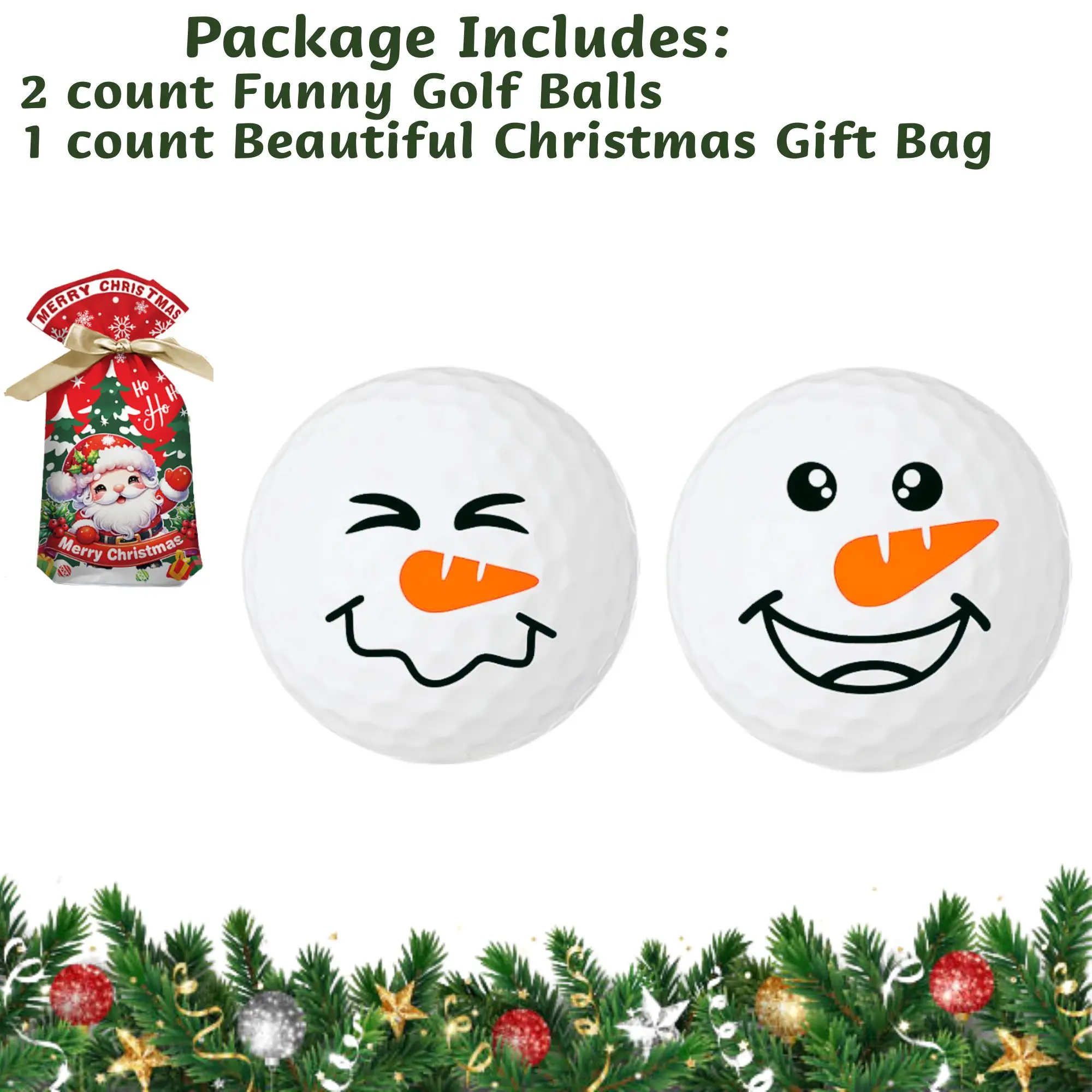 Christmas Golf Gifts |Syhood 2 count Christmas Snowman Golf Balls Funny Golf Ball Gifts Cute Golf Ball Home Decorations Gift