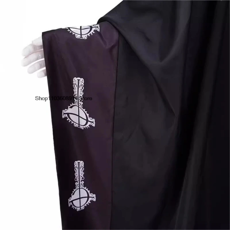 Medieval Papa Emeritus Cape Cosplay Costume Middle Ages Black Cloak With Hat Full Set For Adult Halloween Party Suit