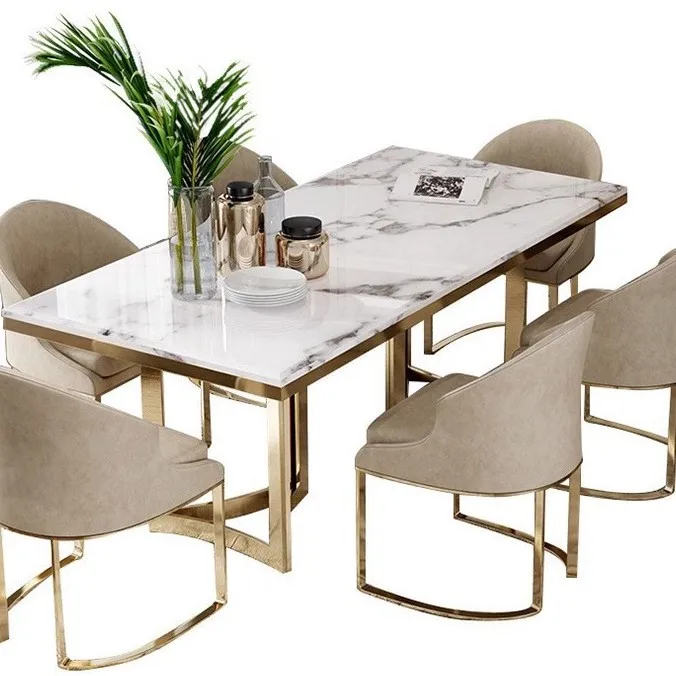 

Table combination Modern simple home hotel European stainless steel wholesale small household