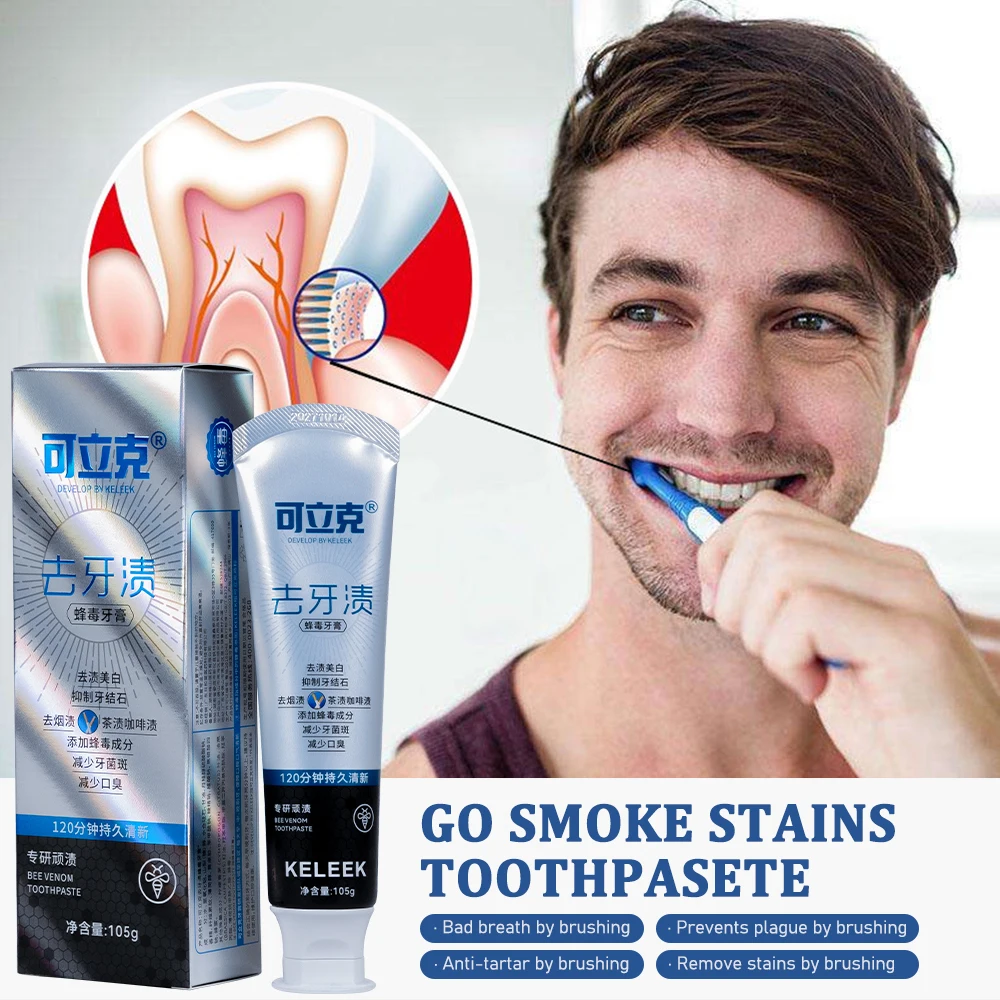 

Removing stains Whitening Toothpaste Smoke stains Bee Venom refreshing breath multi effect gum protection Dental cleaning