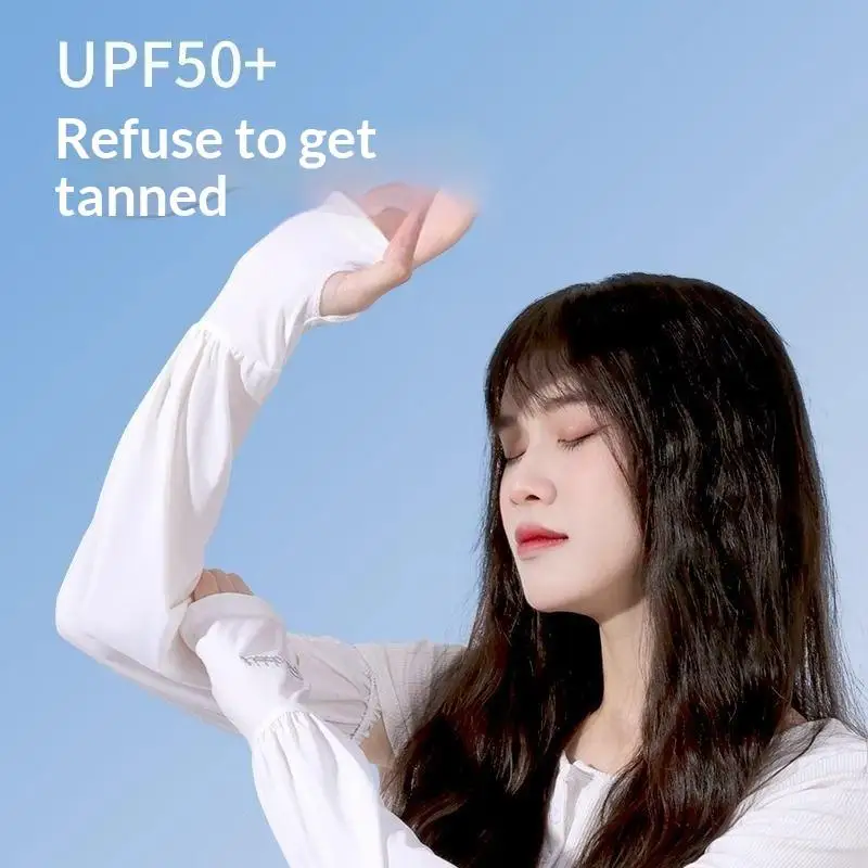 

〔BGS3〕Fashion Summer Thin Sun Protection Driving Arm Sleeves Ladies Female UV Protection Loose Ice Silk Sleeves For Women