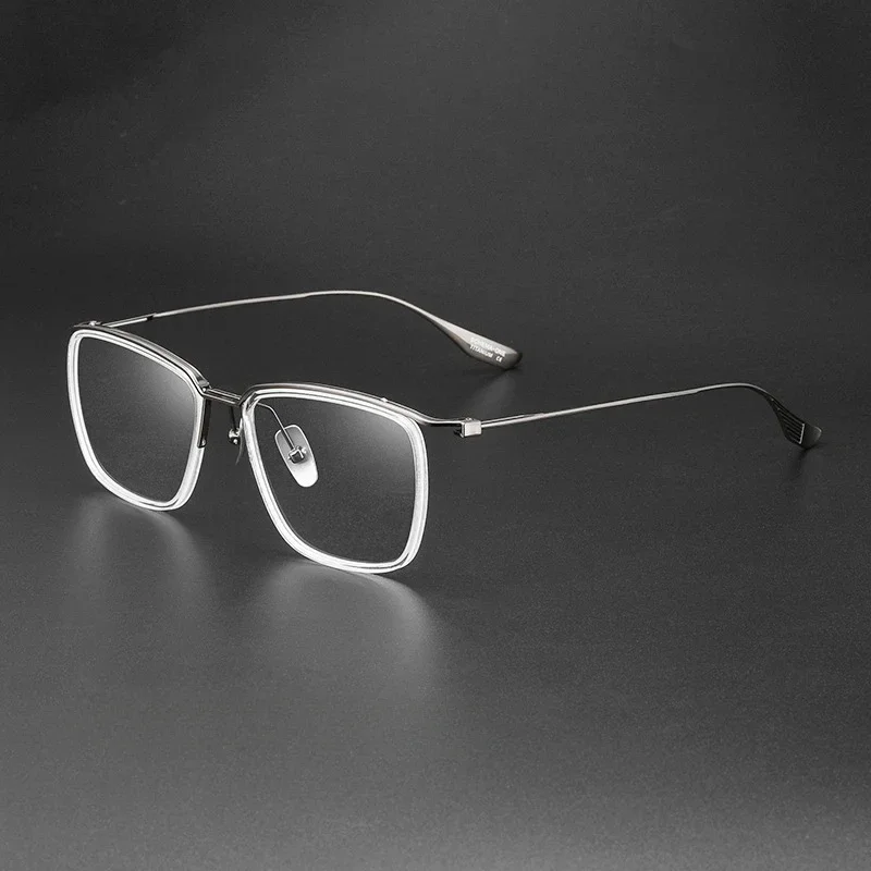 

Business Men Square Optical Frame Handmade Eyewear Pure Titanium Spectacles Luxury Brand Designer Ultralight Glasses DTX106