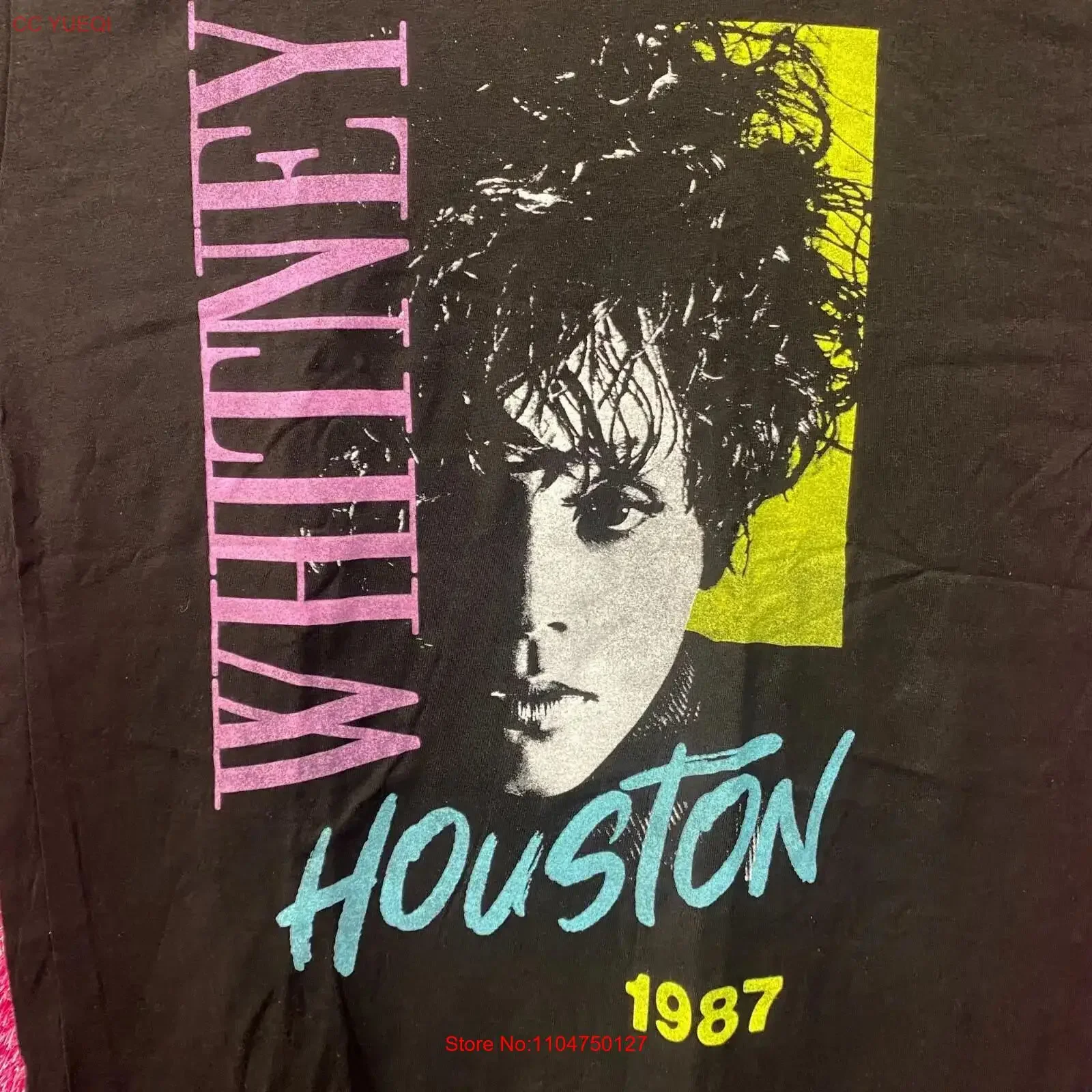 Whitney Houston 1987 Alternate Album Art Dance Pop T Shirt Large vintage Washed fashion Top For Everyday Wear graphic Unisex