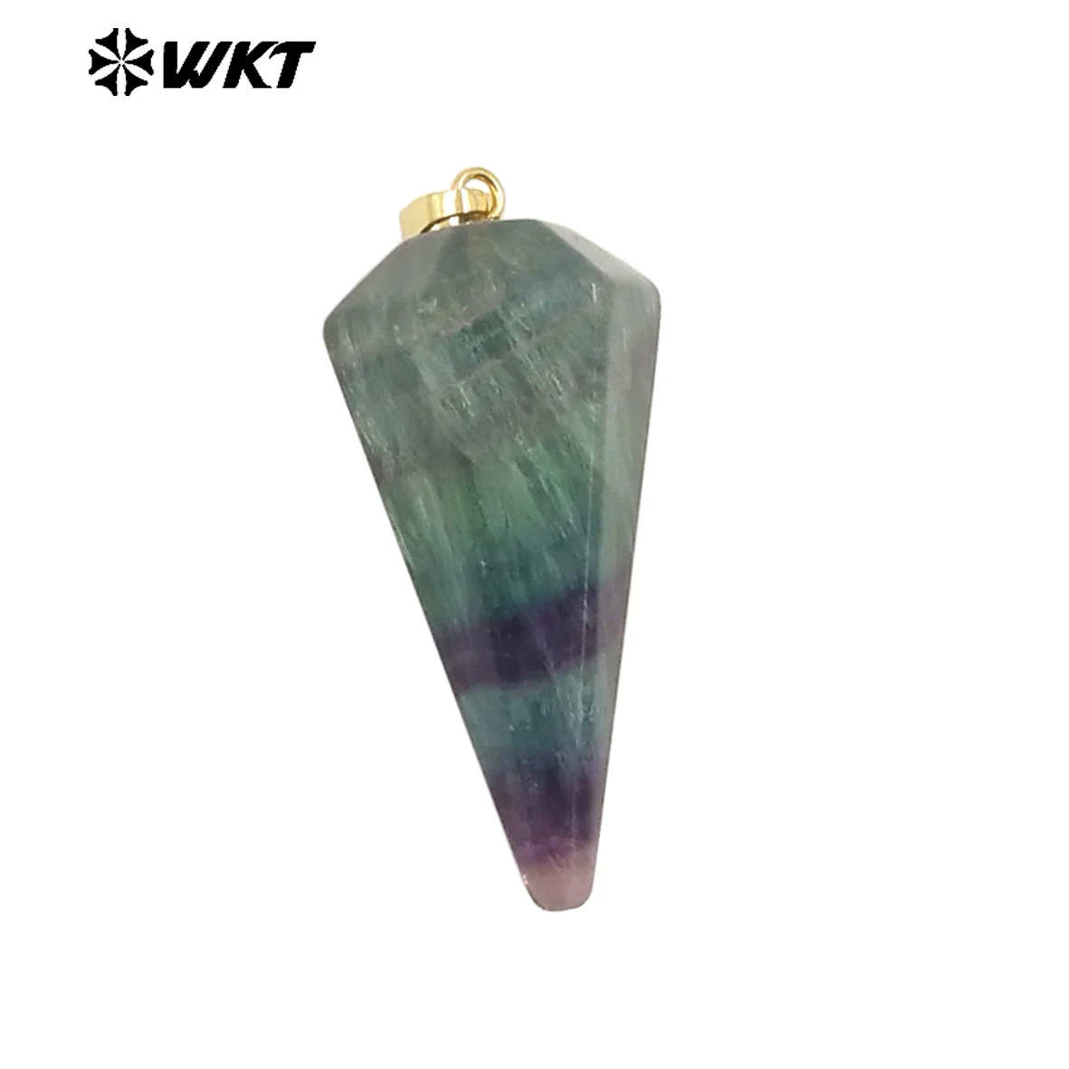WT-P1803 WKT Colgante de piedra Natural con forma de mampostería, colgante grande delgado de diez colores, regalo de fiesta para mujer, venta al por mayor