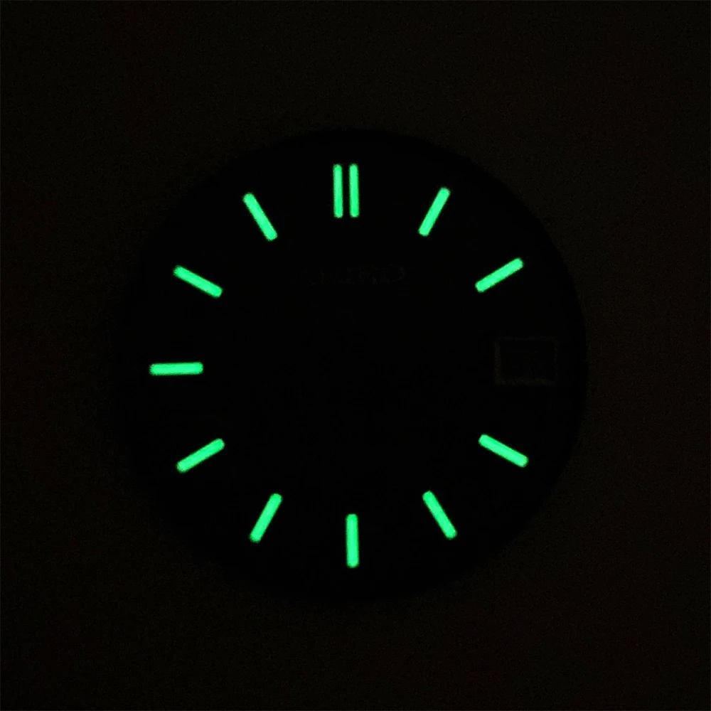 

28.5mm S Logo Sunray Dial Fit NH35/NH36/4R/7S Japanese Movement Green Luminous High-Quality Watch Modification Accessories