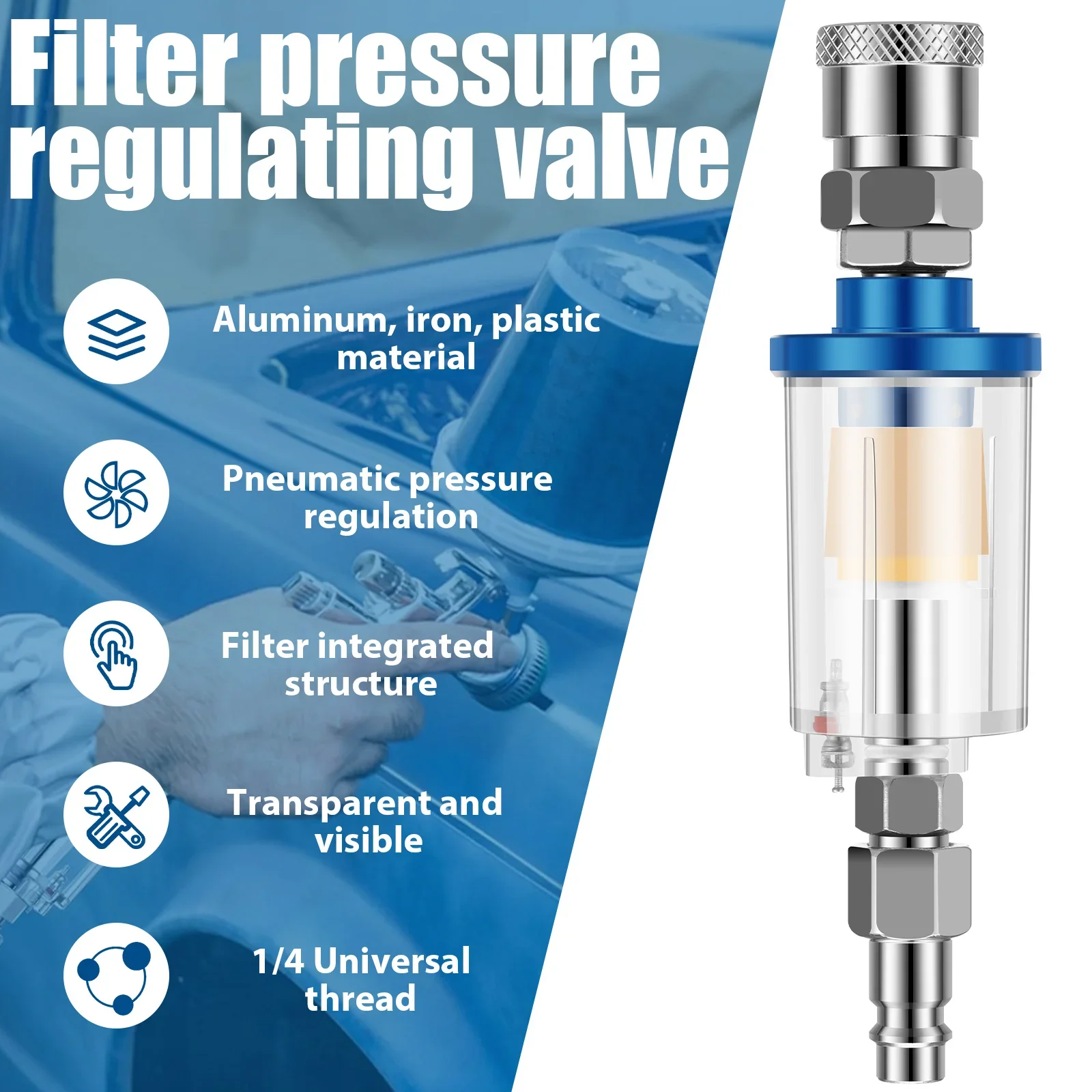 1/4 Inch Air Compressor Oil Water Separator Spray Paint Gun Oil Water Separation Mini Filter Pneumatic Parts For Compressor