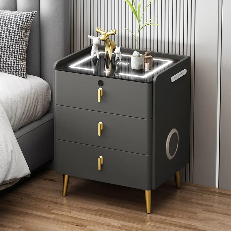 منضدة ذكية فاخرة بتصميم بسيط وحديث ومنضدة فاخرة لغرفة النوم وغرفة المعيشة من الخشب الصلب للاستخدام في الشقة #1