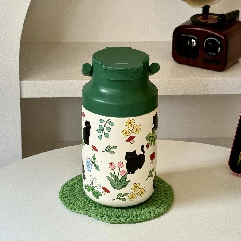 

New High Beauty Female Insulated Cup with Middle Ancient Style 316 Stainless Steel Student Portable Non Collision Water Bottle