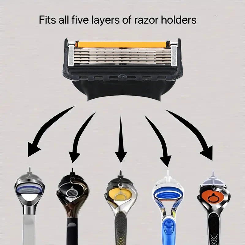 ชุดใบมีดโกน5ชั้นคุณภาพสูงสำหรับผู้ชายชุดเปลี่ยนใบมีดโกนหนวดและที่ยึดมีดโกนด้วยมือ