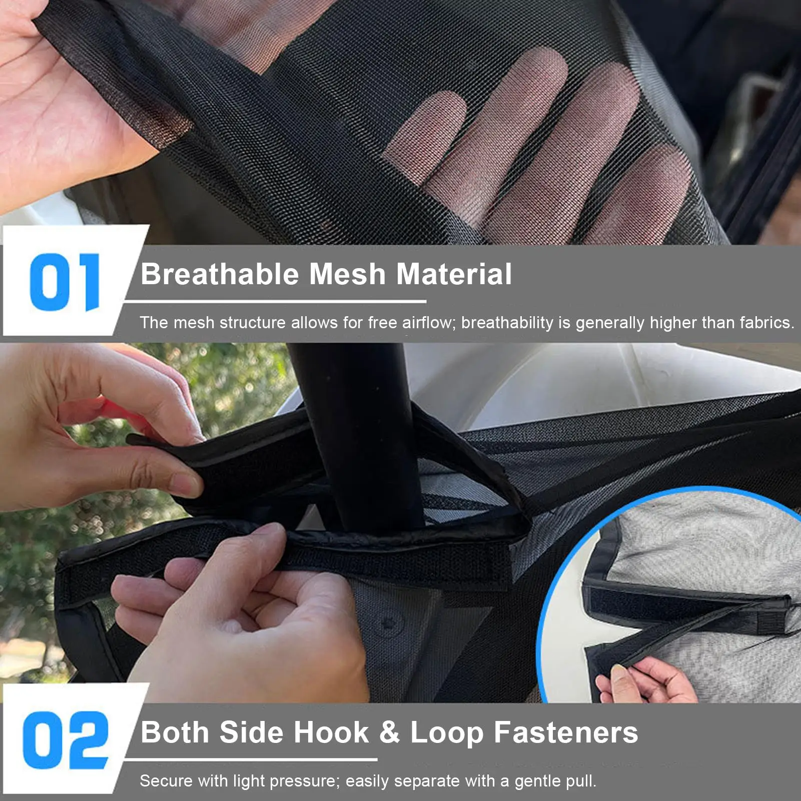 Car Tailgate Fly Mesh Magnetic Heavy-Duty Fly-Proof SUV Rear Window Protection Screen For Van Truck Trailer Tailgating view 4