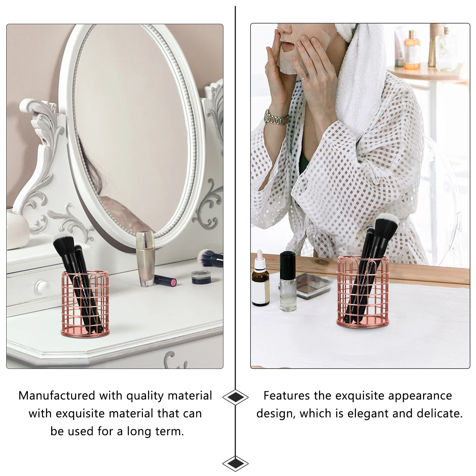 

1Pcs Brush Organizer Elegant Makeup Storage Container for Dorm Room Dressing Table Household Desk Setup