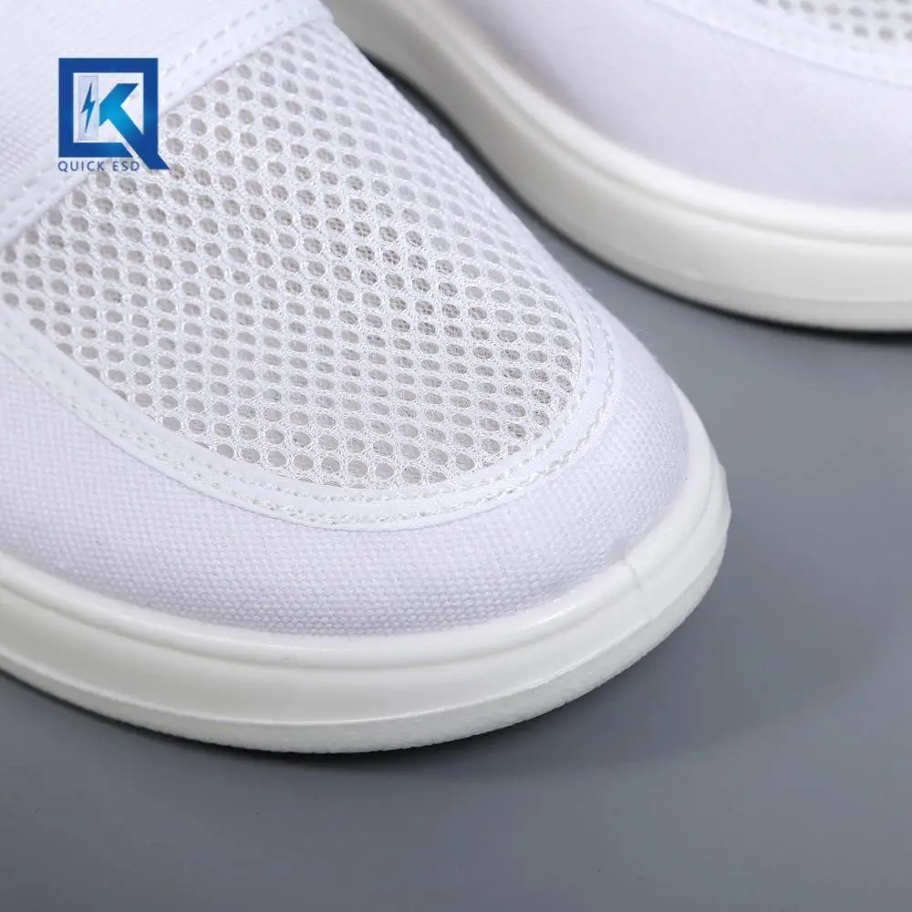 

Антистатические рабочие туфли с толстой мягкой подошвой, безворсовые, нескользящие, дышащие, антистатические белые туфли для домашнего использования, защитные