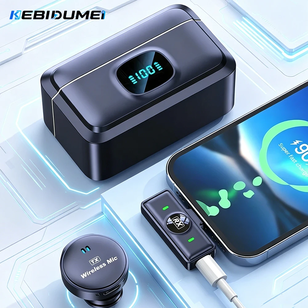 microfone-lavalier-kebidumei-24ghz-sem-fio-com-suporte-magnetico-e-estojo-de-carregamento-para-gravacao-de-video