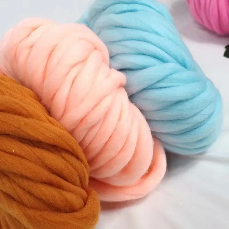 250g/Pc Super Bulky Arm Knitting Wool Roving Knitted Blanket Chunky Wool Yarn Super Thick Yarn For Knitting/Crochet/Carpet/Hats