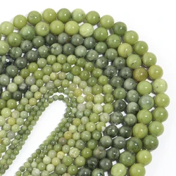 Natural Southern Jade Stone Beads 4/6/8/10/12mm Round Green Xinyi Jade Bead for Jewelry Making DIY Necklace Bracelets Beaded