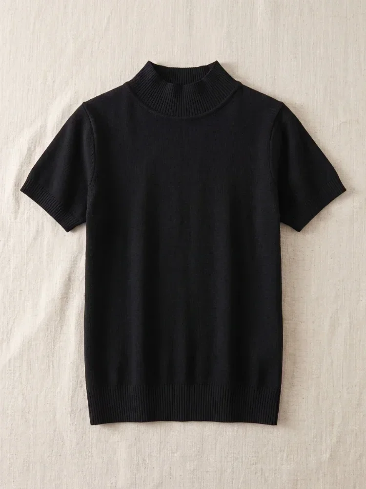 Modischer Einfarbiger Pullover Koreanischer Rollkragen Damen T-Shirt Lässige Vielseitige Oberteile 2026 Sommer Herbst Elegante T-Shirts – Detail 6